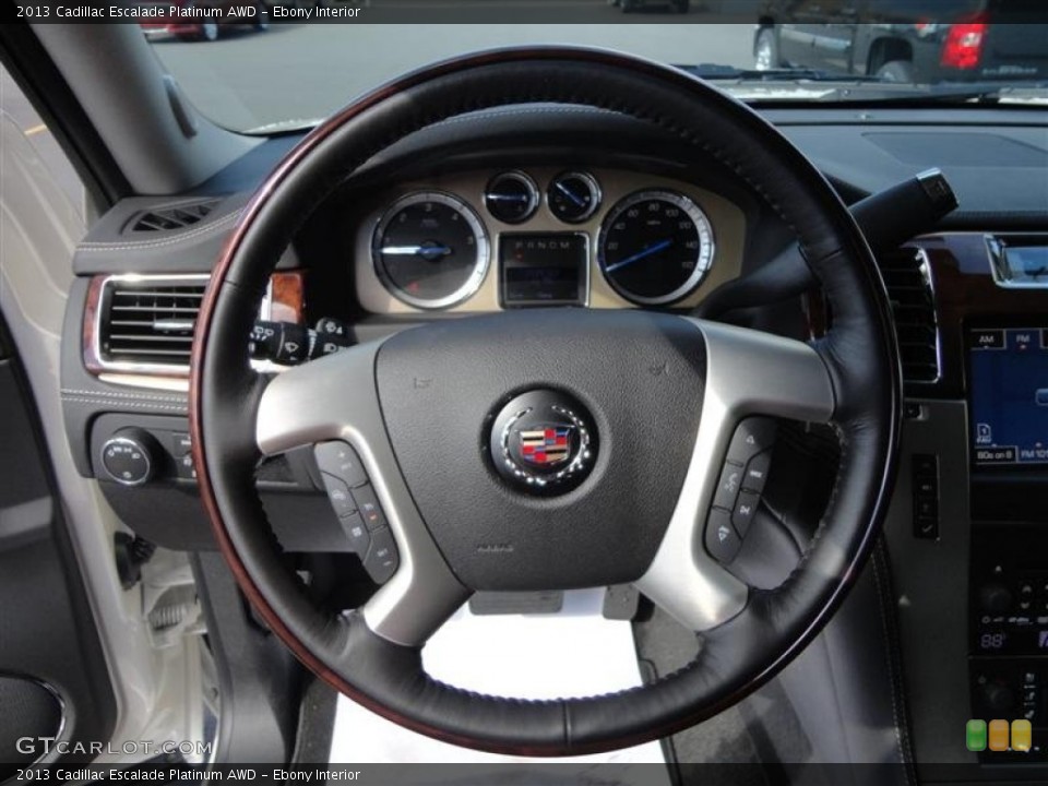 Ebony Interior Steering Wheel for the 2013 Cadillac Escalade Platinum AWD #78298921