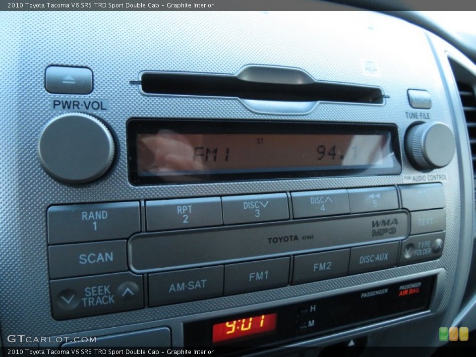 Graphite Interior Controls for the 2010 Toyota Tacoma V6 SR5 TRD Sport Double Cab #78301924