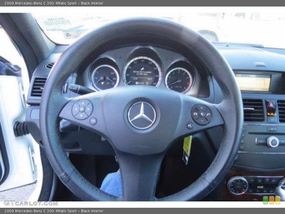 Black Interior Steering Wheel for the 2009 Mercedes-Benz C 300 4Matic Sport #78302833