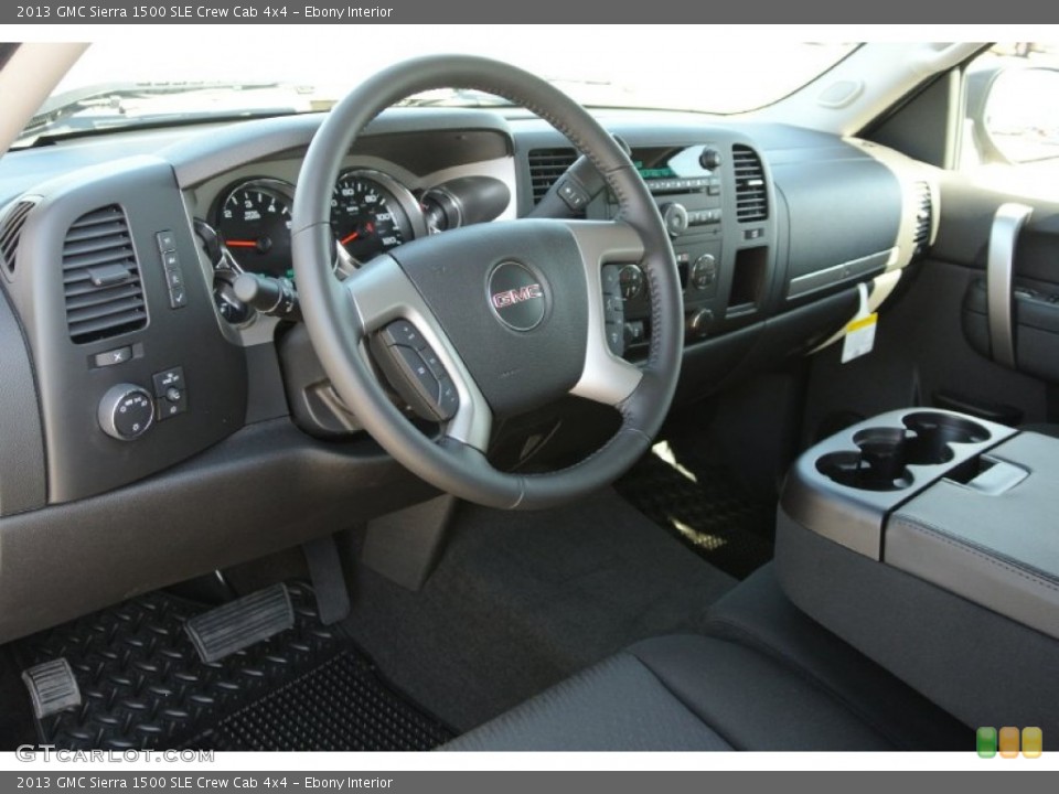 Ebony Interior Photo for the 2013 GMC Sierra 1500 SLE Crew Cab 4x4 #78304804