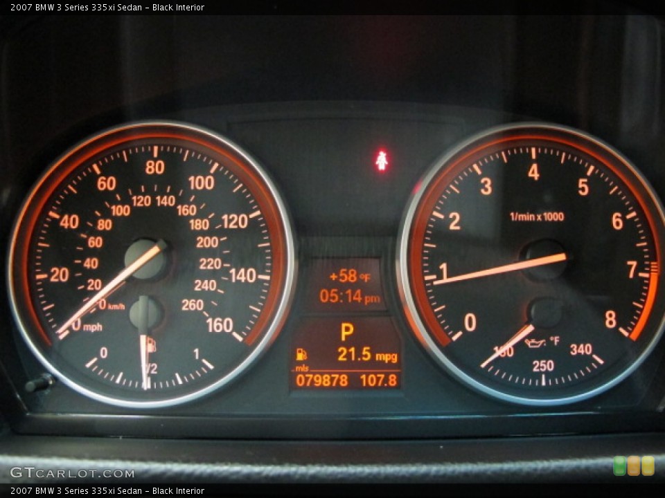 Black Interior Gauges for the 2007 BMW 3 Series 335xi Sedan #78305056