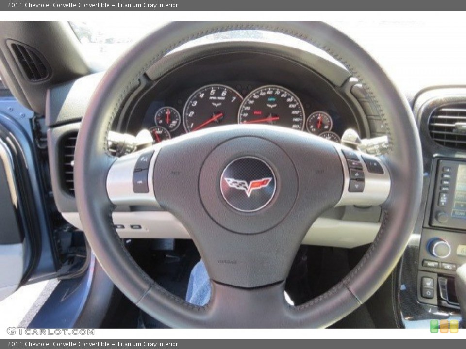 Titanium Gray Interior Steering Wheel for the 2011 Chevrolet Corvette Convertible #78305779