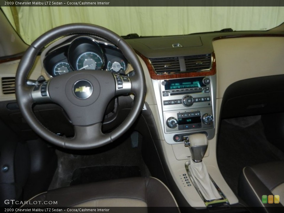 Cocoa/Cashmere Interior Dashboard for the 2009 Chevrolet Malibu LTZ Sedan #78312358