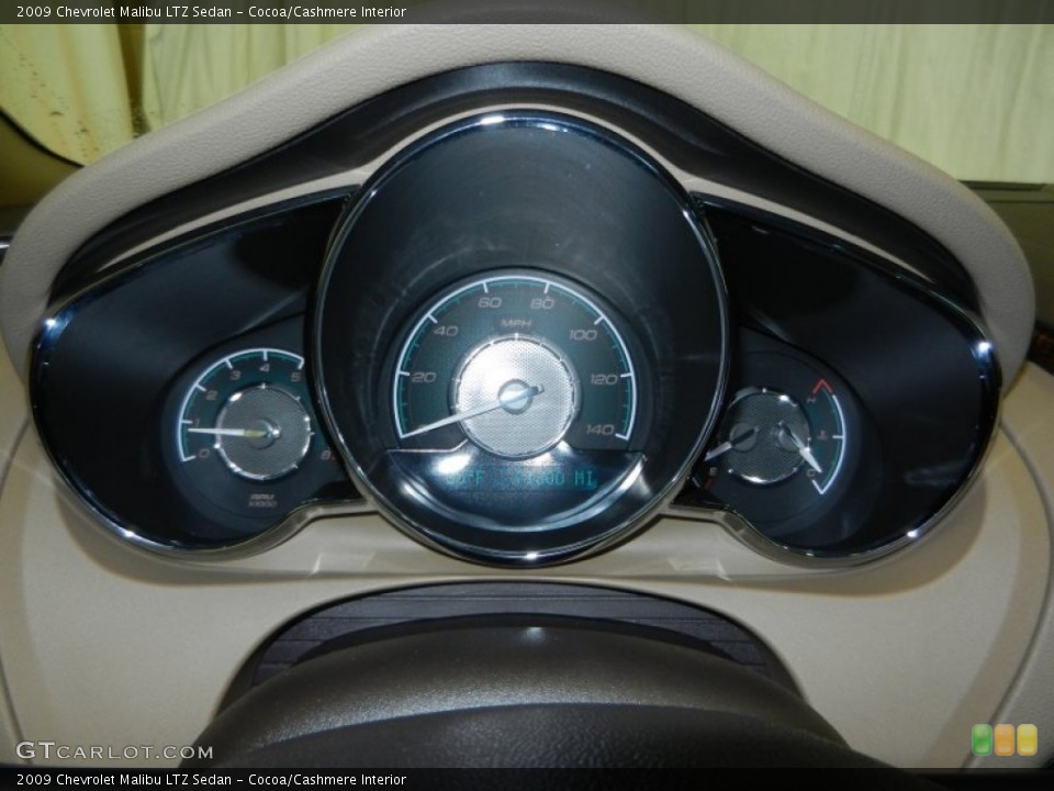 Cocoa/Cashmere Interior Gauges for the 2009 Chevrolet Malibu LTZ Sedan #78312370