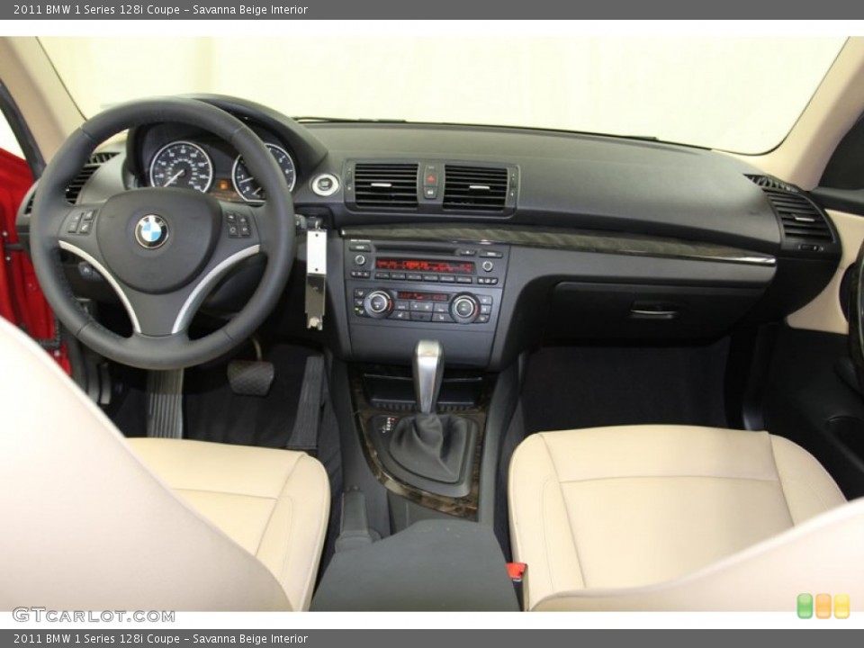 Savanna Beige Interior Dashboard for the 2011 BMW 1 Series 128i Coupe #78314008