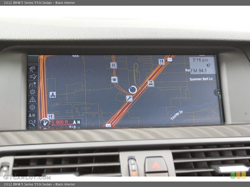 Black Interior Navigation for the 2012 BMW 5 Series 550i Sedan #78315868