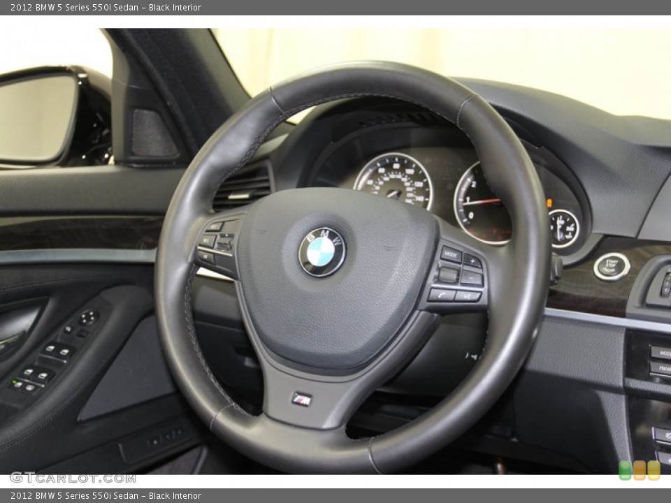Black Interior Steering Wheel for the 2012 BMW 5 Series 550i Sedan #78315961