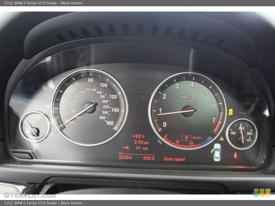 Black Interior Gauges for the 2012 BMW 5 Series 550i Sedan #78316078