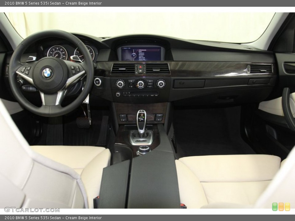 Cream Beige Interior Dashboard for the 2010 BMW 5 Series 535i Sedan #78317173