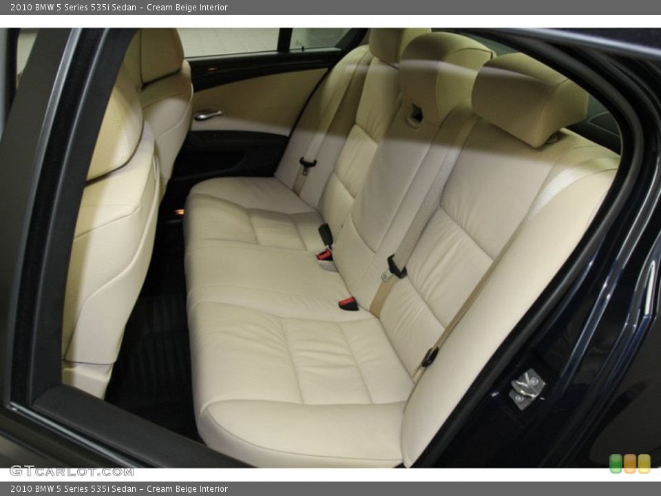 Cream Beige Interior Rear Seat for the 2010 BMW 5 Series 535i Sedan #78317237