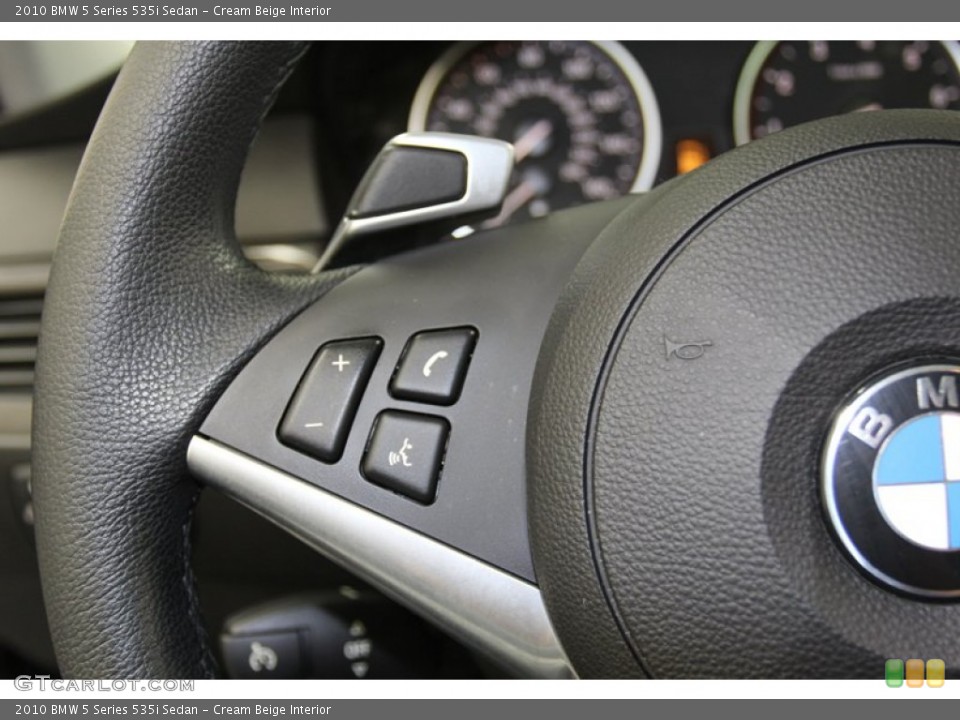 Cream Beige Interior Controls for the 2010 BMW 5 Series 535i Sedan #78317338