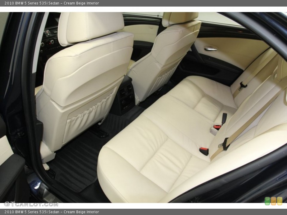 Cream Beige Interior Rear Seat for the 2010 BMW 5 Series 535i Sedan #78317344