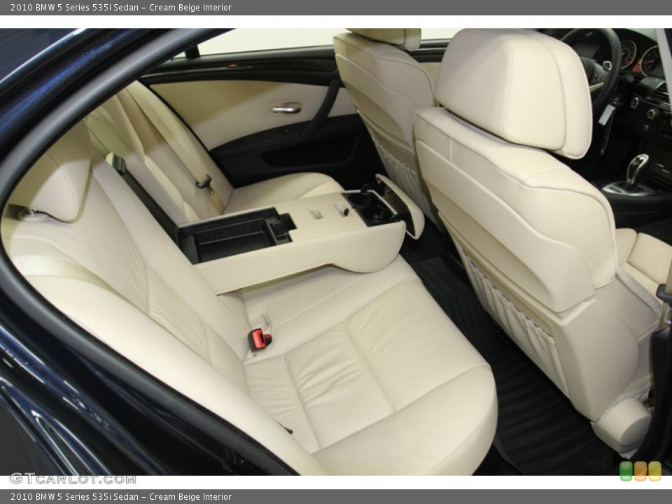 Cream Beige Interior Rear Seat for the 2010 BMW 5 Series 535i Sedan #78317380