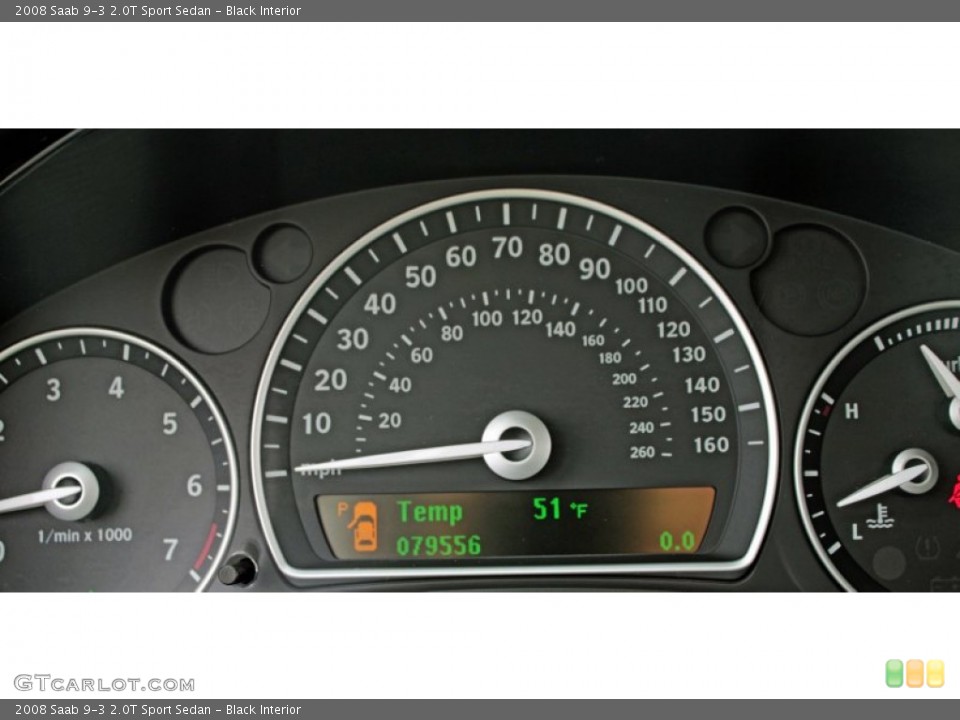 Black Interior Gauges for the 2008 Saab 9-3 2.0T Sport Sedan #78322984