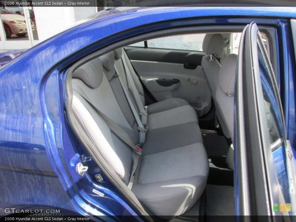 Gray Interior Rear Seat for the 2008 Hyundai Accent GLS Sedan #78323015