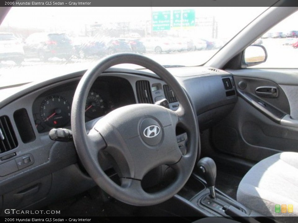 Gray Interior Steering Wheel for the 2006 Hyundai Elantra GLS Sedan #78323433
