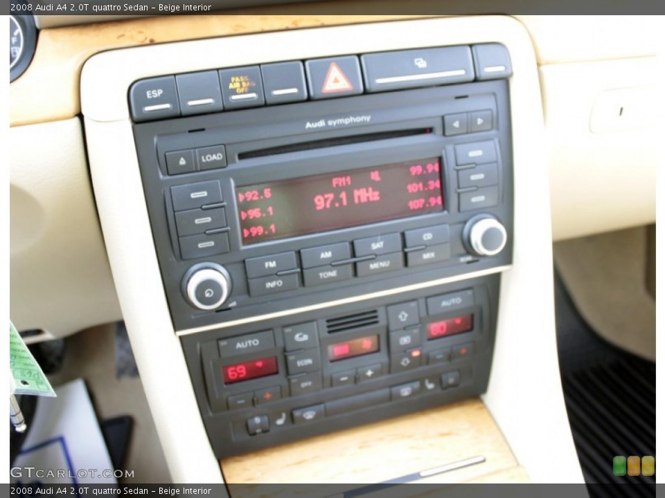 Beige Interior Controls for the 2008 Audi A4 2.0T quattro Sedan #78323616