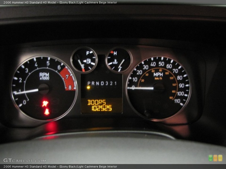 Ebony Black/Light Cashmere Beige Interior Gauges for the 2006 Hummer H3  #78324867