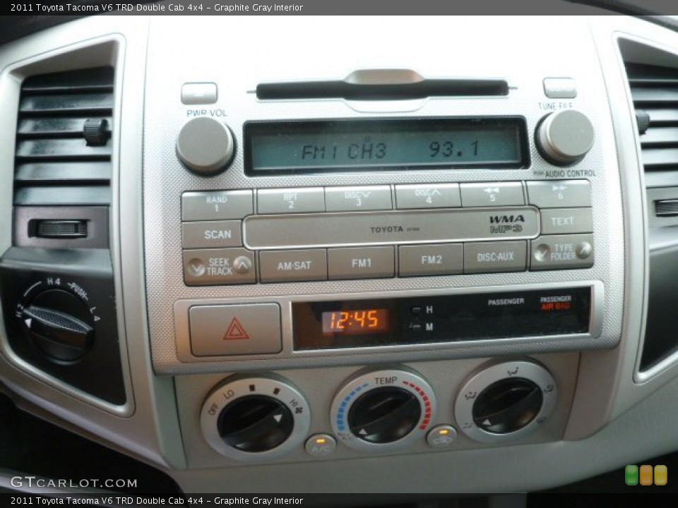 Graphite Gray Interior Controls for the 2011 Toyota Tacoma V6 TRD Double Cab 4x4 #78325019