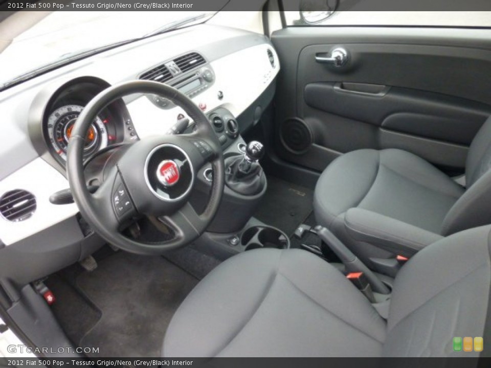 Tessuto Grigio/Nero (Grey/Black) Interior Prime Interior for the 2012 Fiat 500 Pop #78330201