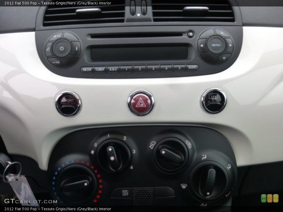Tessuto Grigio/Nero (Grey/Black) Interior Controls for the 2012 Fiat 500 Pop #78330228
