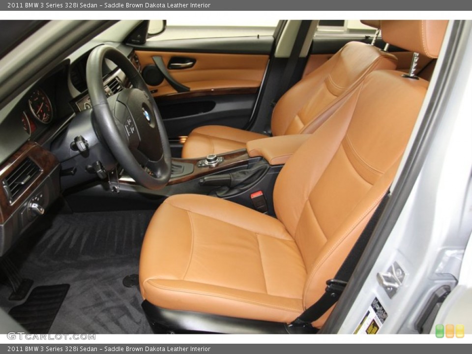 Saddle Brown Dakota Leather Interior Front Seat for the 2011 BMW 3 Series 328i Sedan #78335658