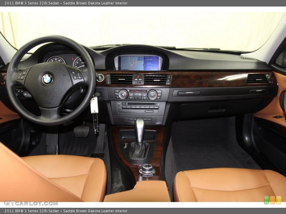 Saddle Brown Dakota Leather Interior Dashboard for the 2011 BMW 3 Series 328i Sedan #78335679