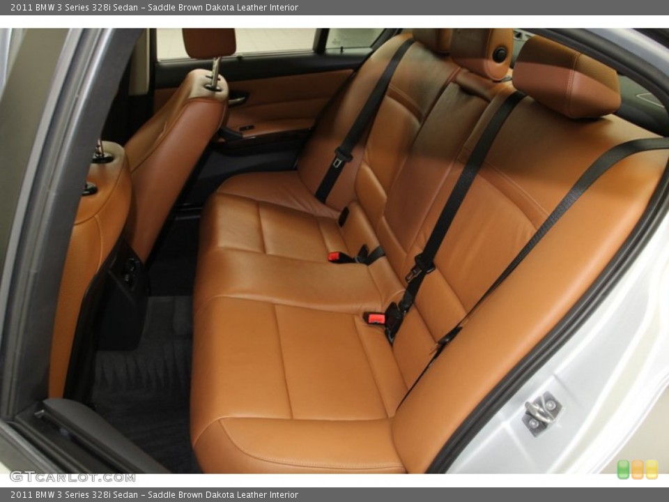 Saddle Brown Dakota Leather Interior Rear Seat for the 2011 BMW 3 Series 328i Sedan #78335902