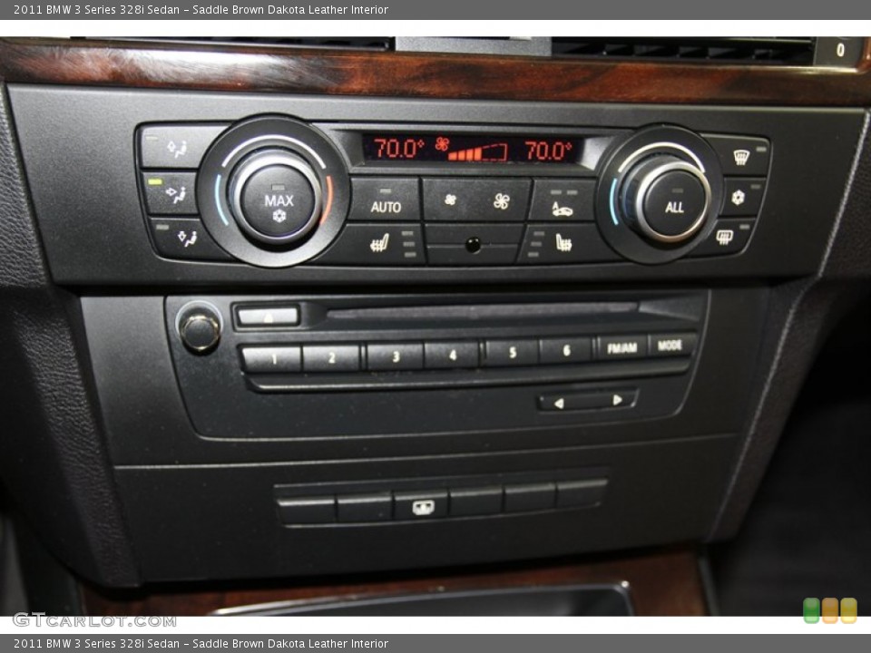 Saddle Brown Dakota Leather Interior Controls for the 2011 BMW 3 Series 328i Sedan #78336141