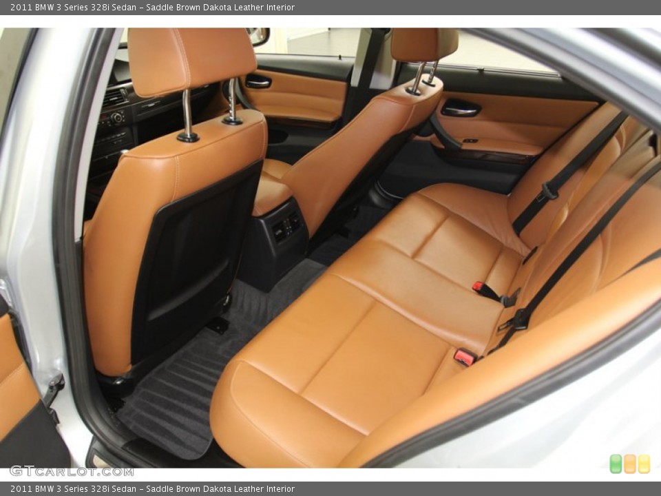 Saddle Brown Dakota Leather Interior Rear Seat for the 2011 BMW 3 Series 328i Sedan #78336285