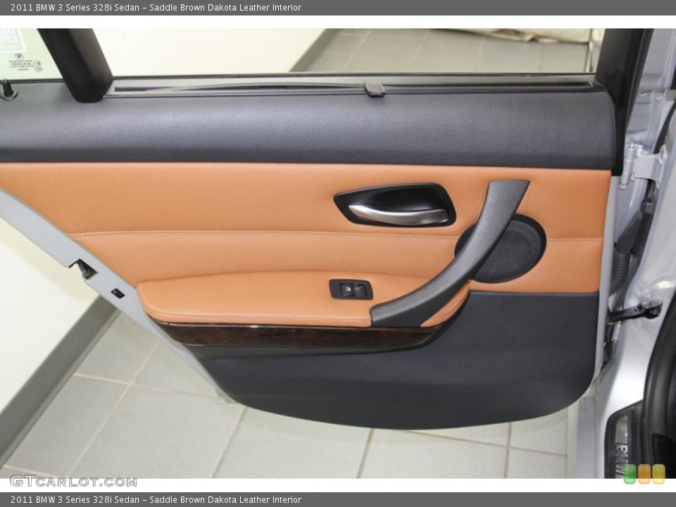 Saddle Brown Dakota Leather Interior Door Panel for the 2011 BMW 3 Series 328i Sedan #78336303
