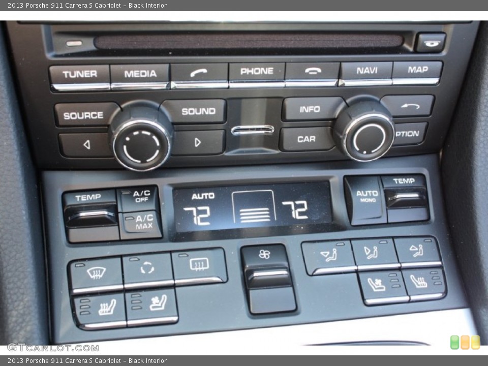 Black Interior Controls for the 2013 Porsche 911 Carrera S Cabriolet #78337440