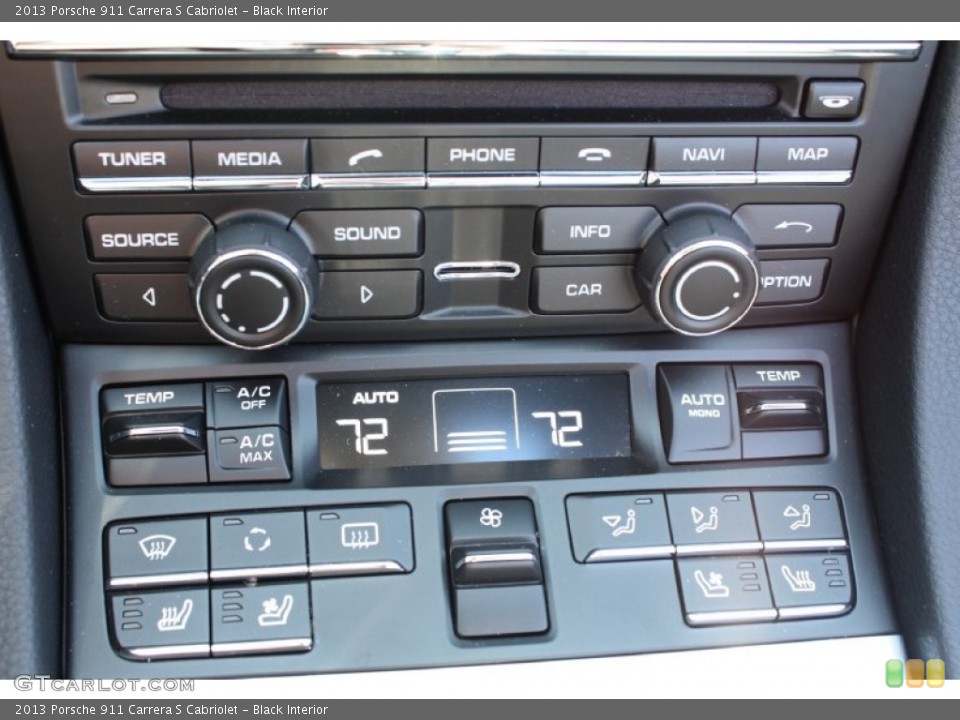 Black Interior Controls for the 2013 Porsche 911 Carrera S Cabriolet #78338584