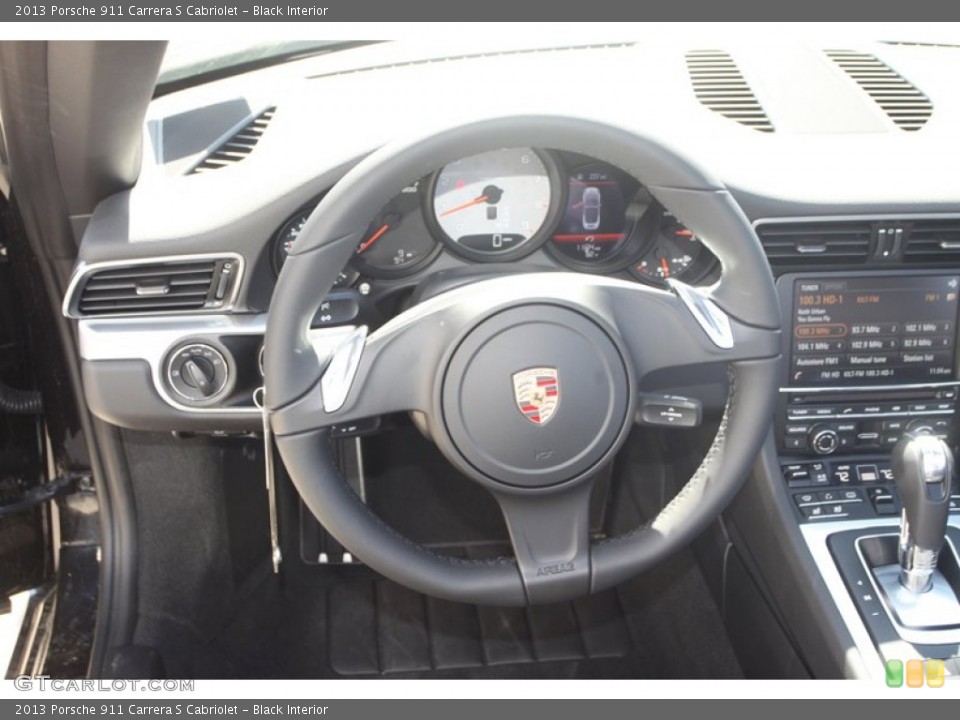 Black Interior Steering Wheel for the 2013 Porsche 911 Carrera S Cabriolet #78339195
