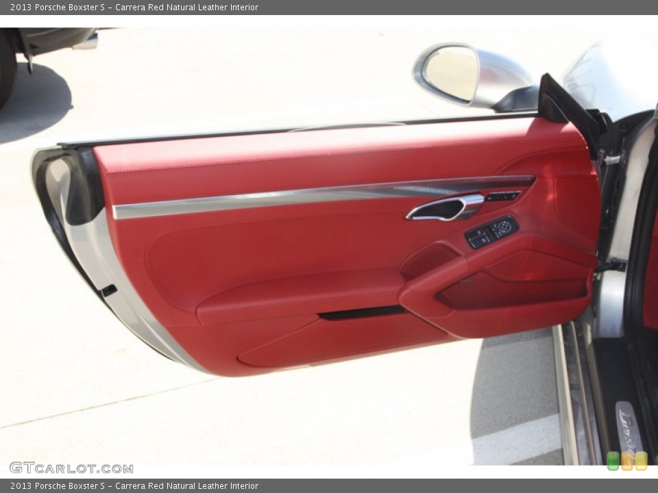 Carrera Red Natural Leather Interior Door Panel for the 2013 Porsche Boxster S #78340590