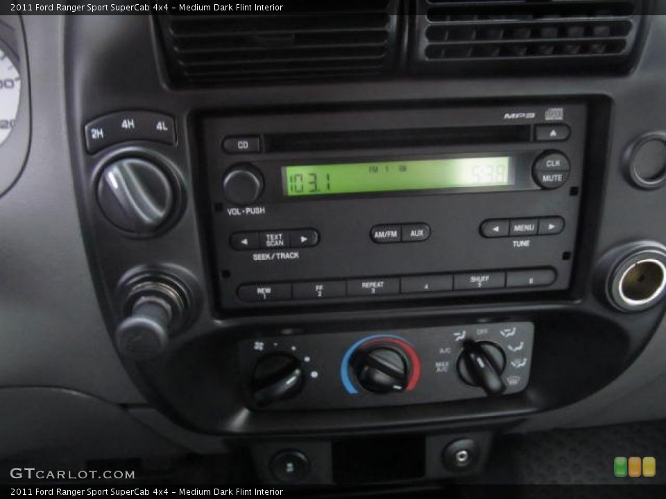 Medium Dark Flint Interior Controls for the 2011 Ford Ranger Sport SuperCab 4x4 #78341103