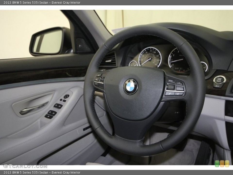 Everest Gray Interior Steering Wheel for the 2013 BMW 5 Series 535i Sedan #78346564