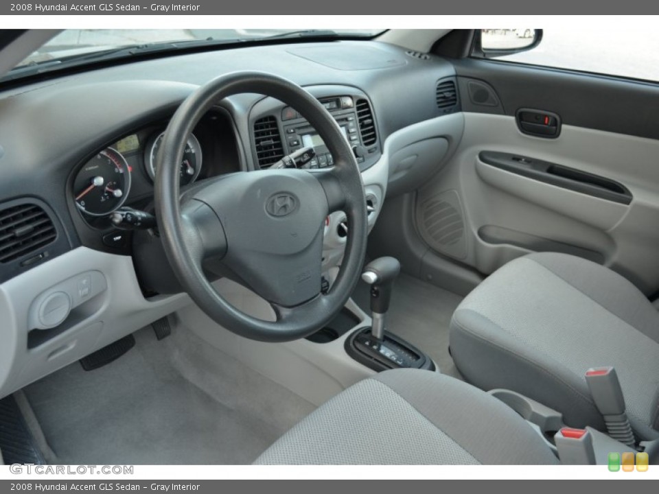 Gray Interior Photo for the 2008 Hyundai Accent GLS Sedan #78347729