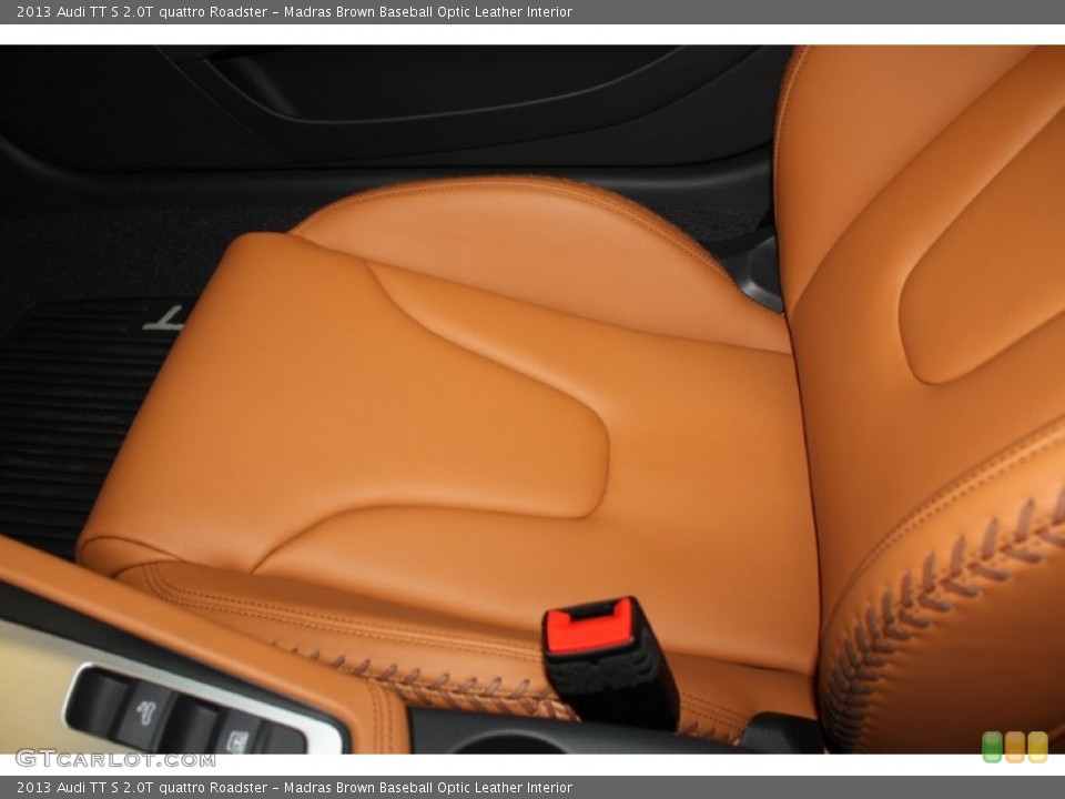 Madras Brown Baseball Optic Leather Interior Front Seat for the 2013 Audi TT S 2.0T quattro Roadster #78350631