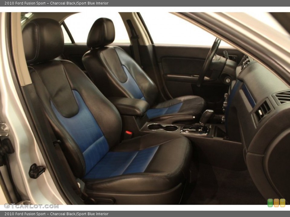 Charcoal Black/Sport Blue Interior Front Seat for the 2010 Ford Fusion Sport #78353748