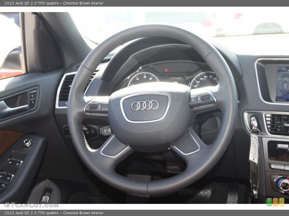 Chestnut Brown Interior Steering Wheel for the 2013 Audi Q5 2.0 TFSI quattro #78354888