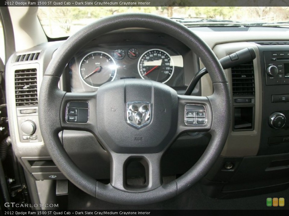 Dark Slate Gray/Medium Graystone Interior Steering Wheel for the 2012 Dodge Ram 1500 ST Quad Cab #78358644