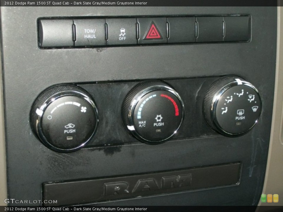 Dark Slate Gray/Medium Graystone Interior Controls for the 2012 Dodge Ram 1500 ST Quad Cab #78358714