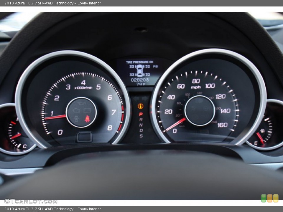 Ebony Interior Gauges for the 2010 Acura TL 3.7 SH-AWD Technology #78359118