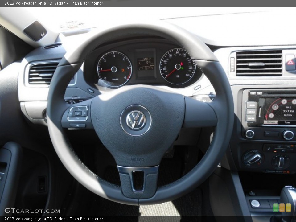 Titan Black Interior Steering Wheel for the 2013 Volkswagen Jetta TDI Sedan #78362118