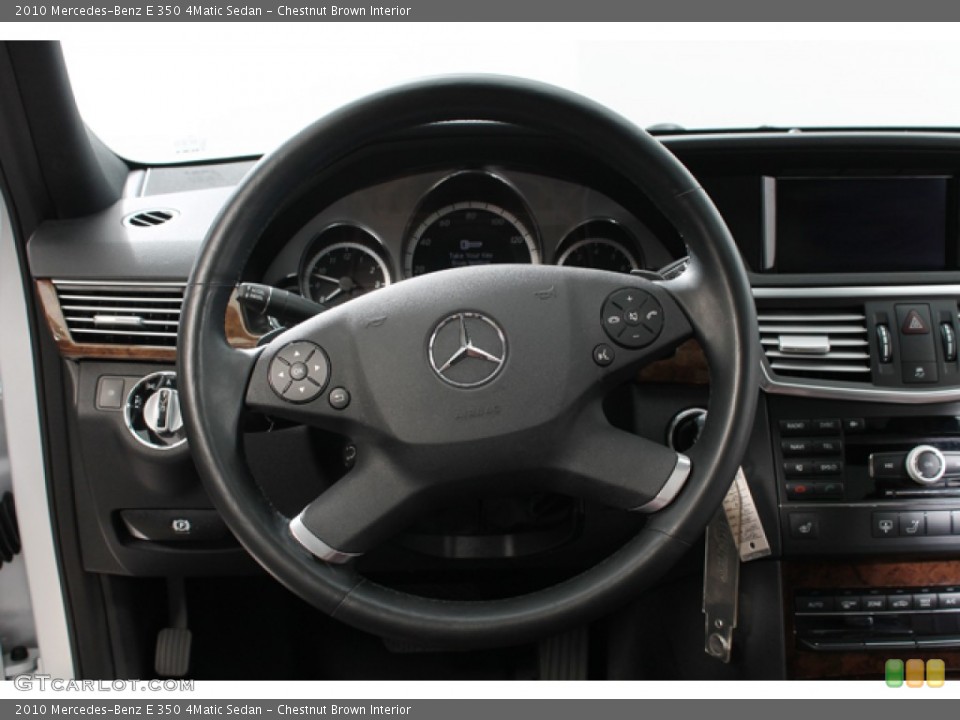 Chestnut Brown Interior Steering Wheel for the 2010 Mercedes-Benz E 350 4Matic Sedan #78365469