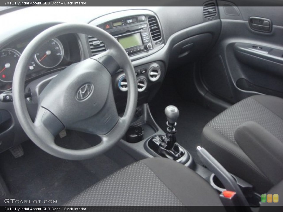 Black Interior Prime Interior for the 2011 Hyundai Accent GL 3 Door #78367271
