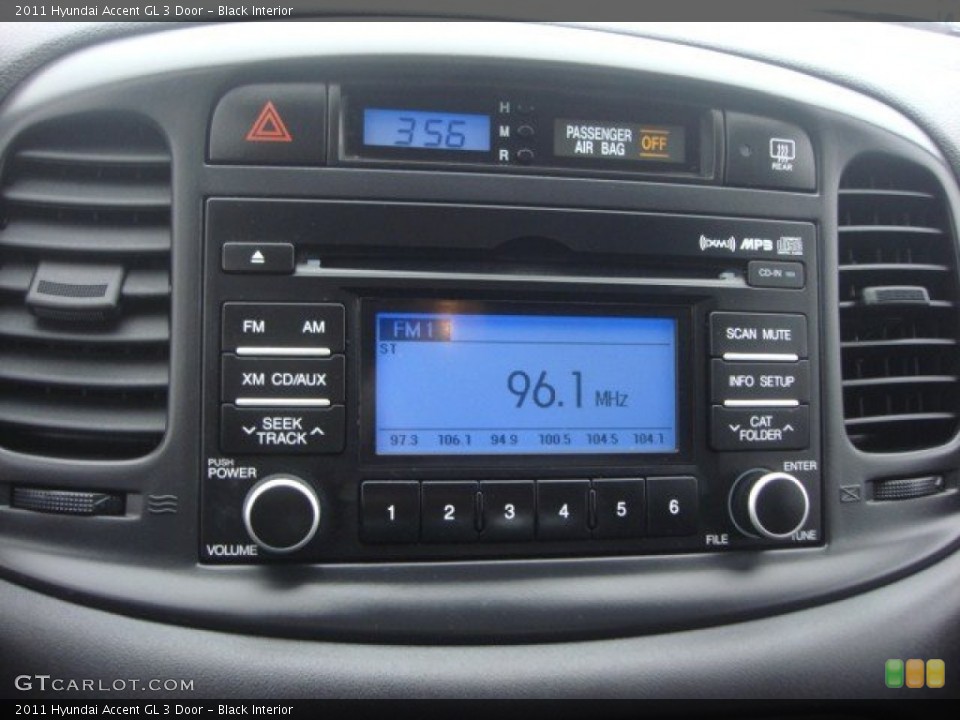 Black Interior Audio System for the 2011 Hyundai Accent GL 3 Door #78367347