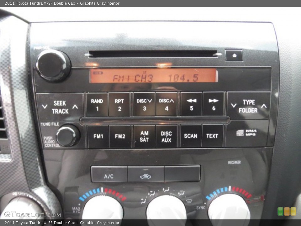 Graphite Gray Interior Controls for the 2011 Toyota Tundra X-SP Double Cab #78368520