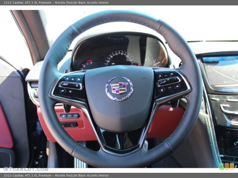 Morello Red/Jet Black Accents Interior Steering Wheel for the 2013 Cadillac ATS 3.6L Premium #78369120